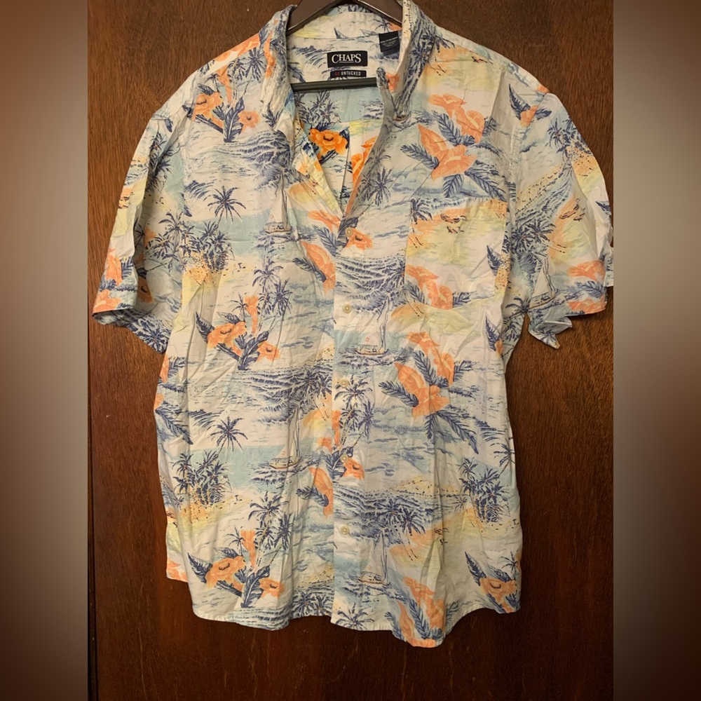 Men’s Chaps XXL button down, Caribbean print.